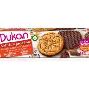 Dukan Μπισκότα  Βρώμης  Με Επικάλυψη  Σοκολάτας και Σπόρους  Chia 160 g