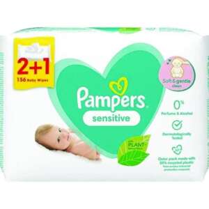 Pampers Sensitive Μωρομάντηλα χωρίς Οινόπνευμα 3x52τμχ