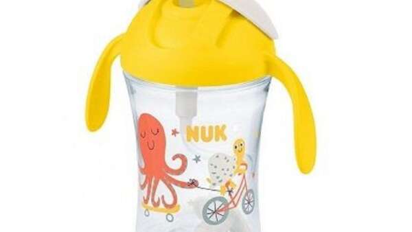 Nuk Motion Cup Παγουράκι με Καλαμάκι και Λαβές 8m+ Κίτρινο, 230ml