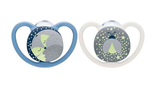Nuk Πιπίλα Σιλικόνης Space Night 18 - 36M X2 σε Διάφορα Χρώματα - Μπλε