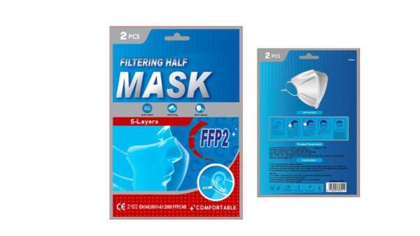 Rusbek Μασκα Ffp2 / Kn95 Με Αυξομείωση Στα Λαστιχάκια Μαύρα x2 Τεμάχια