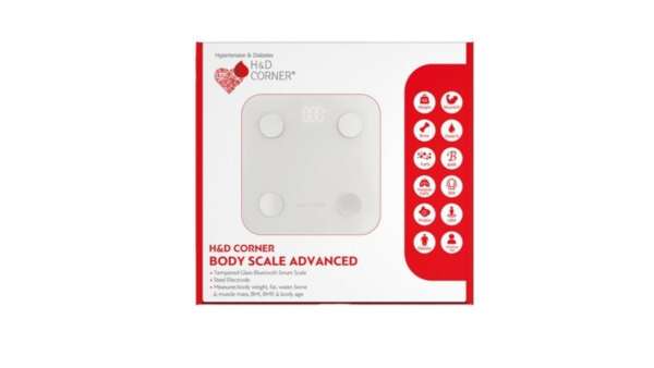 H&D Corner Body Scale Advanced Ζυγαριά Για Μέτρηση Σωματικού Λίπους Γυαλί Λευκό