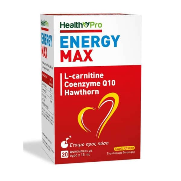 Health Pro Energy Max 1000mg Ειδικό Συμπλήρωμα Διατροφής 20 φακελίσκοιεργειακό συμπλήρωμα διατροφής σε πρακτική, υγρή μορφή φακελίσκου για άμεση απορρόφηση.