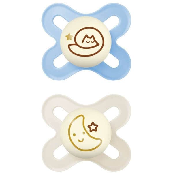 Mam Original Start Ορθοδοντικές Πιπίλες Σιλικόνης Μπεζ - Γαλάζιο για 2-6 μηνών 2τμχ