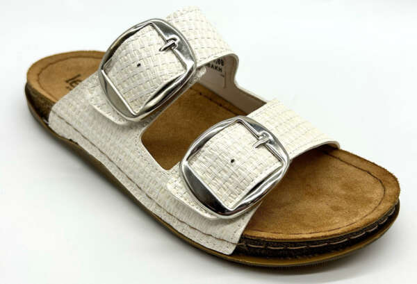 Level Anatomic Δερμάτινα Γυναικεία Ανατομικά Σανδάλια 1183 Λευκά