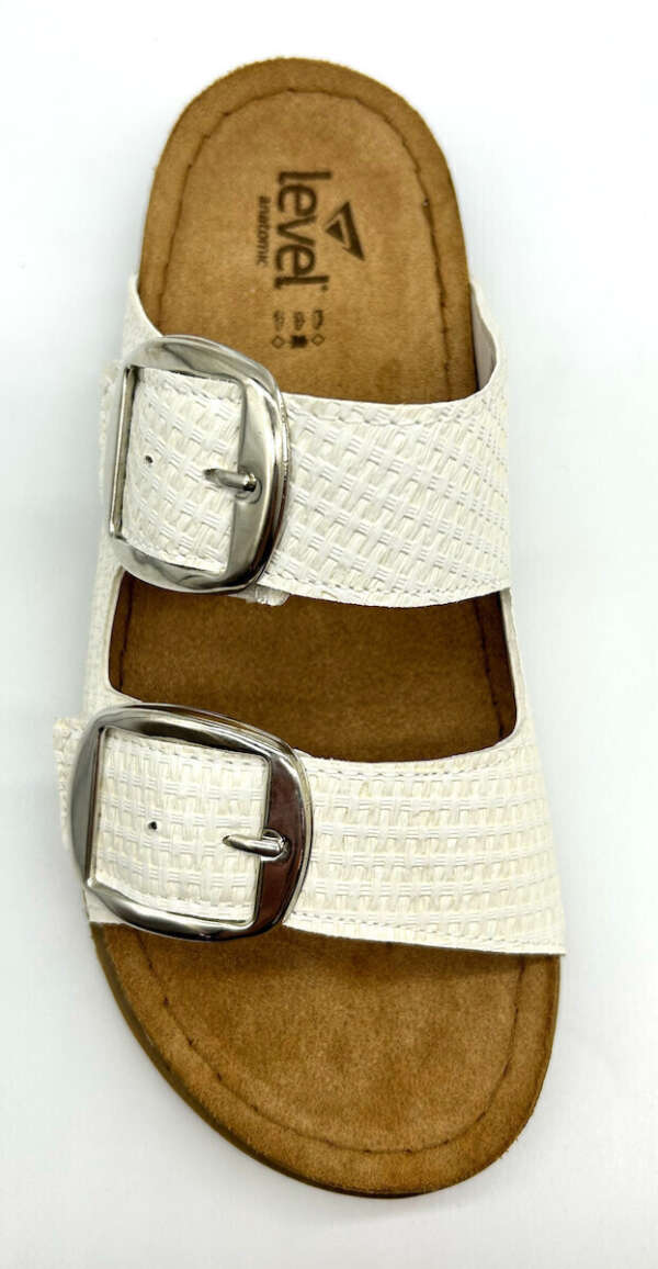 Level Anatomic Δερμάτινα Γυναικεία Ανατομικά Σανδάλια 1183 Λευκά - Image 2