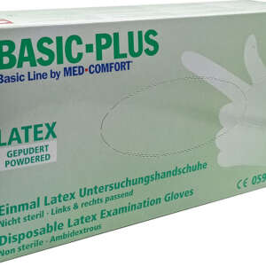 AMPri Basic Plus Γάντια Λάτεξ Με Πούδρα σε Λευκό Χρώμα 100τμχ