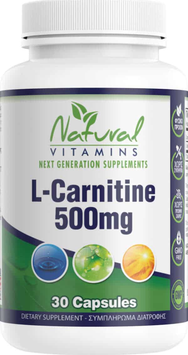 Natural Vitamins L-Carnitine 500mg Natural 30 κάψουλες