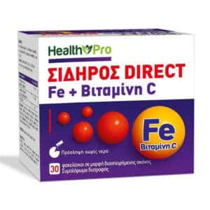 Health Pro Iron Direct Fe + Vitamin C με Βιταμίνη C 30 φακελίσκοι