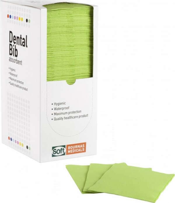 Bournas Medicals Οδοντιατρική Πετσέτα Πράσινη 2ply  με Dispenser 125τμχ