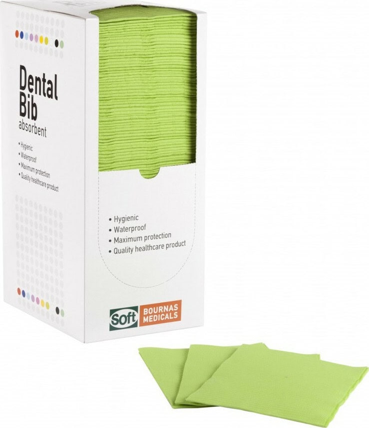 Bournas Medicals Οδοντιατρική Πετσέτα Πράσινη 2ply  με Dispenser 125τμχ