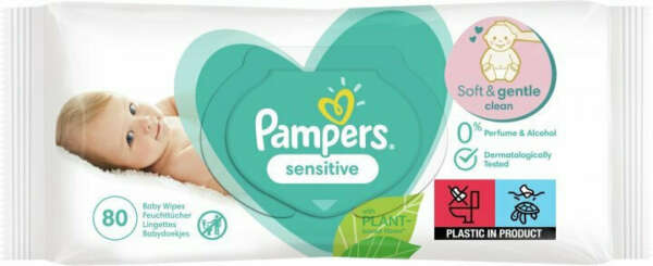 Pampers Sensitive Υποαλλεργικά Μωρομάντηλα  80τμχ