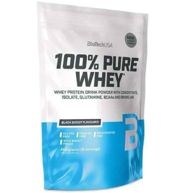 Biotech USA 100% Pure Whey Πρωτεΐνη Black Biscuit 454gr