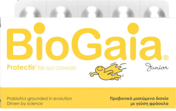 BioGaia ProTectis Junior Συμπλήρωμα με Προβιοτικά για Παιδιά 30 μασώμενες ταμπλέτες Φράουλα