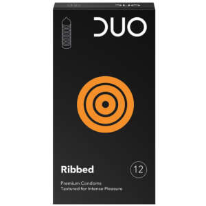 Duo Προφυλακτικά Ribbed 12τμχ 52mm με Ραβδώσεις